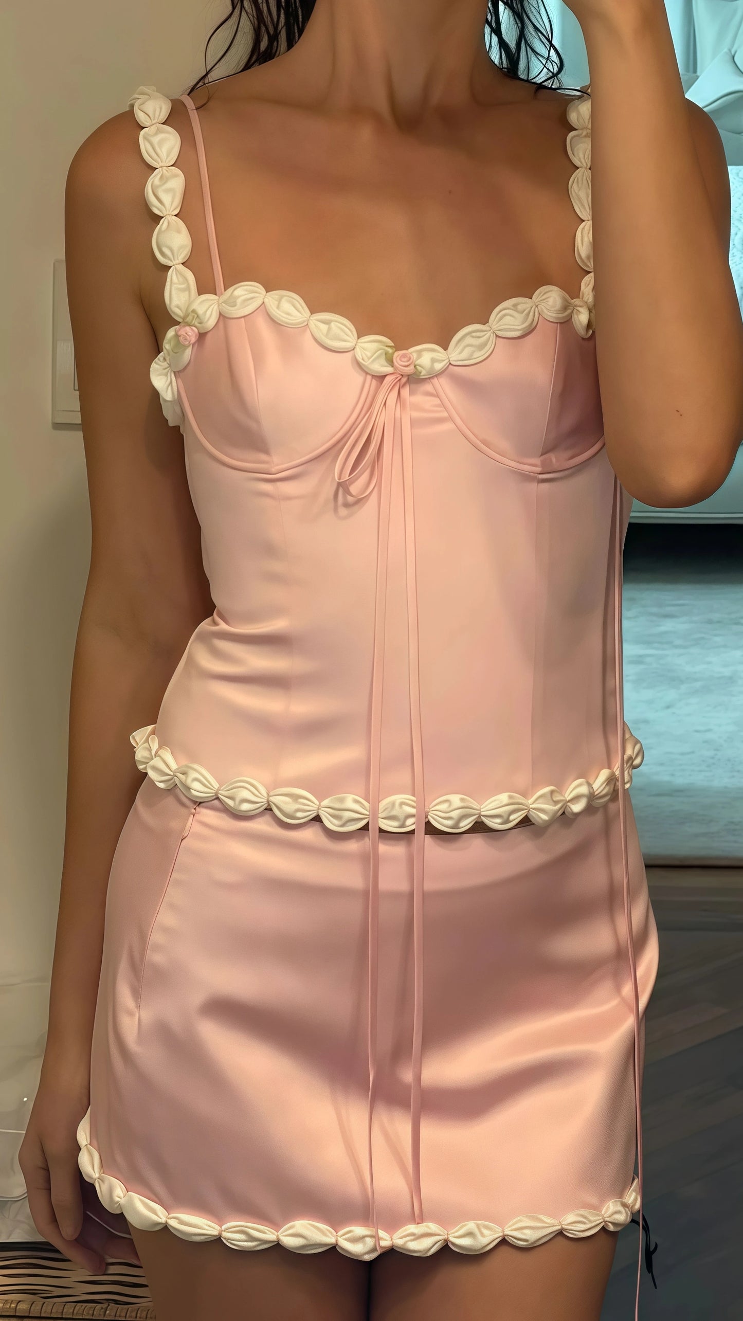 Two Pieces Pink Homecoming Dress, Sweet Mini Party Dress,AST1794