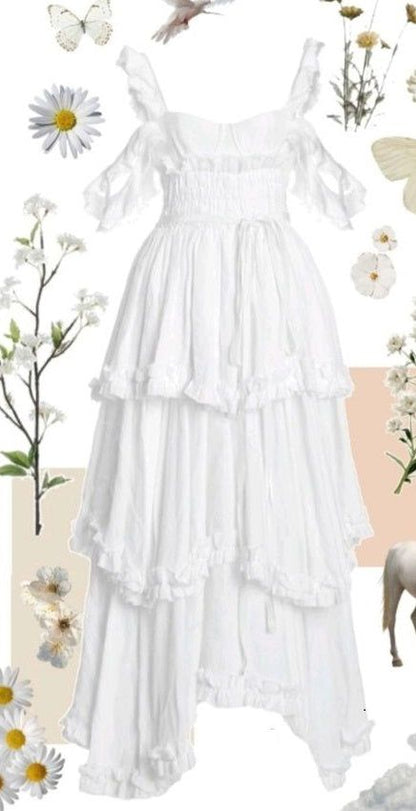 Vintage Ruffle Prom Dresses A-line Evening Party Dress Plus Size Friendly,AST2313