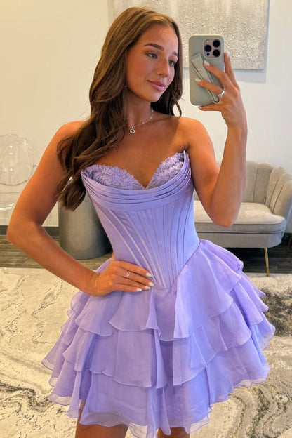 Yellow Chiffon Homecoming Dresses Sweetheart Applique Short Prom Dress Party Wear,AST2065