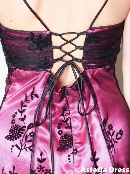 2000‘S Vintage Black Lace A-Line Homecoming Dress