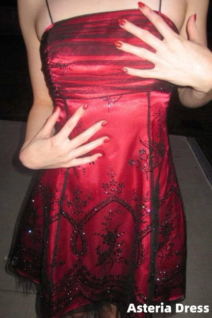 2000‘S Vintage Black Lace A-Line Homecoming Dress