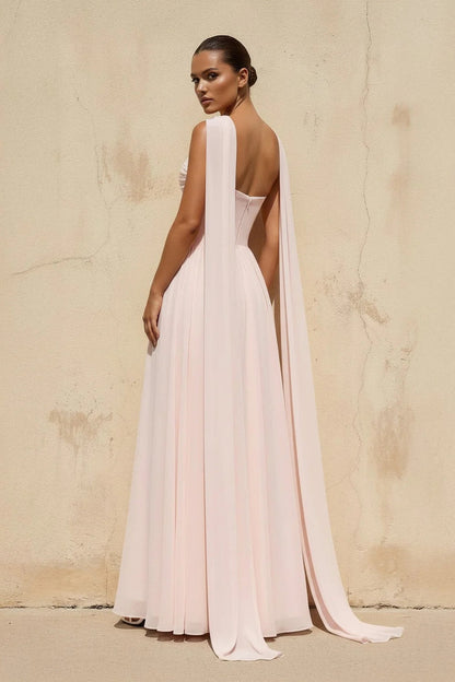 Flowy Pink Sweetheart Prom Dress Sleeveless Pleated with