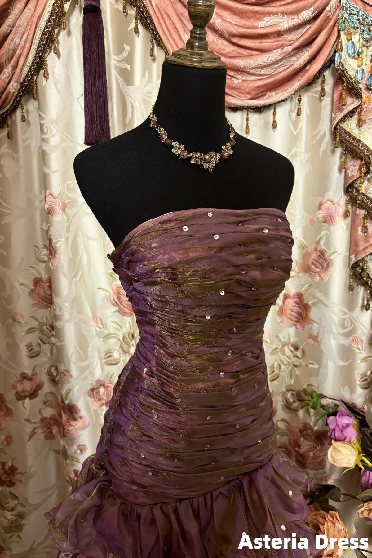 Classy Mermaid Strapless Ruffles Long Evening Dress Formal Prom Dress
