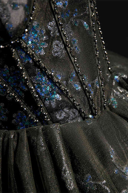 A-line Black and Blue Seqins Short Party Dress Homecoming Dresses, AST1168
