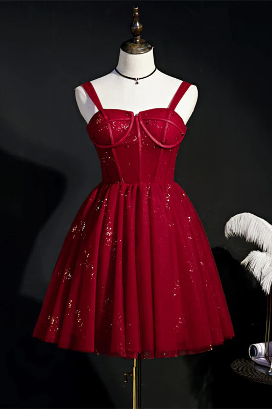 A-line Short Red Homecoming Dress, AST1196