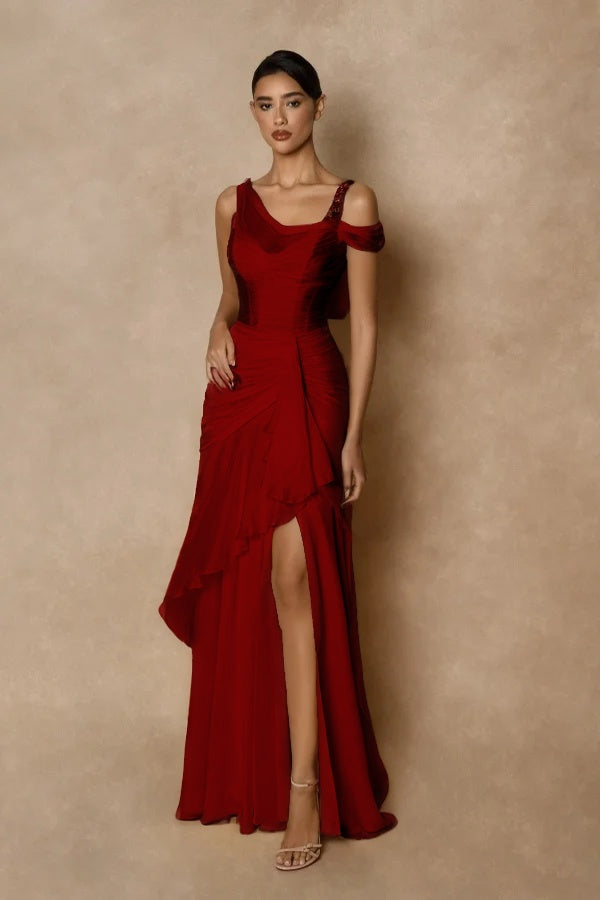 Dazzling Gold Straps Prom Dress Sleeveless Pleatedes with