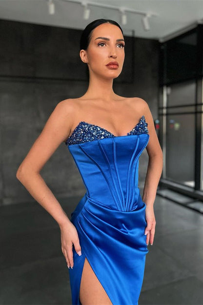 Royal Blue Mermaid Prom Dresswith Sequins
