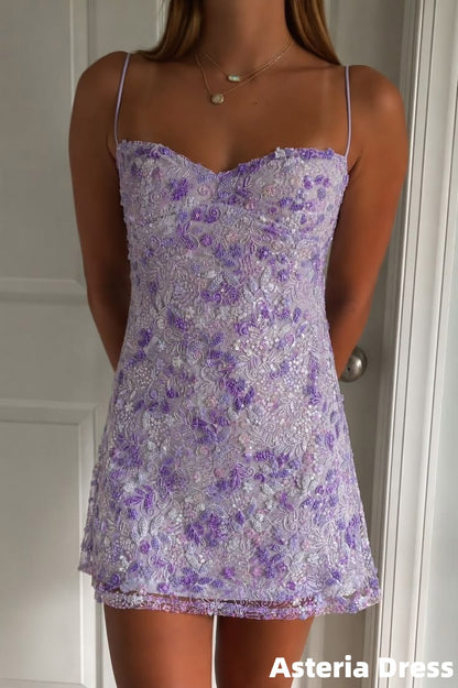 Summer Floral Spaghetti Straps Mini Homecoming Dress For Teen