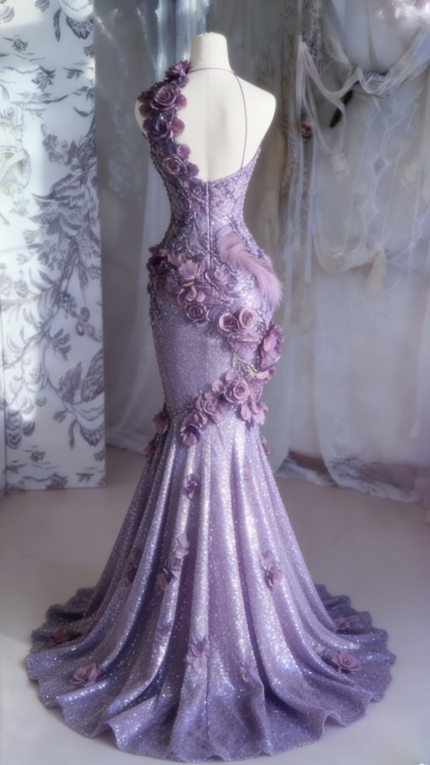 Elegant Halter Mermaid Burgundy Long Prom Dresses Sequin Burgundy Evening Dresses