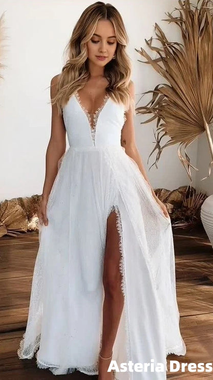 Long Prom Dress Cute Girl Simple Elegant Wedding Dresses