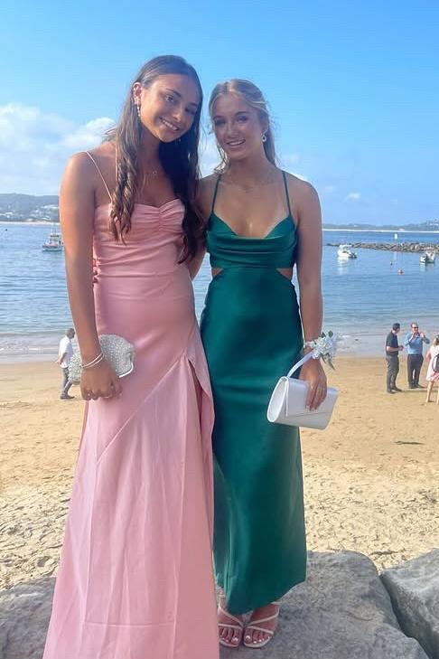 Straps Yellow Silk Long Dress with Slit